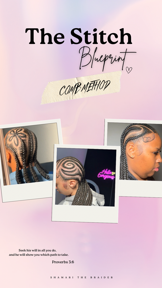 The stitch braid blue print